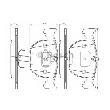 Колодки тормозные дисковые для BMW 5(E39), 7(E38), X5(E53) <b>BOSCH 0 986 494 028</b>