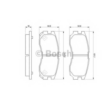 Колодки тормозные дисковые для HYUNDAI SANTAMO / MITSUBISHI COLT, DIAMANTE, ECLIPSE, FTO, GALANT, LANCER, MIRAGE, SANTAMO, SPACE RUNNER, SPACE <b>BOSCH 0 986 460 979</b>