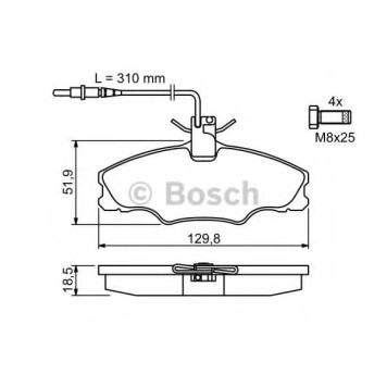 Колодки тормозные дисковые для PEUGEOT 406(8B,8C,8E/F) <b>BOSCH 0 986 424 227</b>