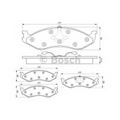 Колодки тормозные дисковые для JEEP CHEROKEE(XJ), GRAND CHEROKEE(ZJ), WRANGLER(SJ#,TJ,YJ) / KIA CARNIVAL(UP) <b>BOSCH 0 986 424 284</b>