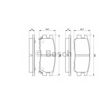 Колодки тормозные дисковые для MITSUBISHI L 400 / SPACE GEAR(PA#V, PA#W, PB#V, PC#W, PD#W), PAJERO(V2#W, V3#W, V4#W, V6#W, V7#W) <b>BOSCH 0 986 461 768</b>