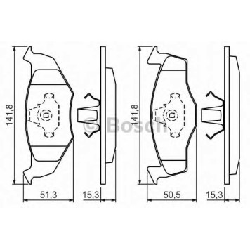 Колодки тормозные дисковые для VW GOLF(1H1,1H5), POLO PLAYA, POLO(6KV2,6KV5), VENTO(1H2) <b>BOSCH 0 986 424 449</b>