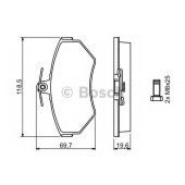 Колодки тормозные дисковые для AUDI A4(8D2,8D5,B5) / VW PASSAT(3B2,3B5) <b>BOSCH 0 986 494 021</b>