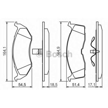 Колодки тормозные дисковые для CHRYSLER 300 M(LR), CARAVAN, CONCORDE, NEON(PL), NEW YORKER, VISION, VOYAGER(ES,GS) <b>BOSCH 0 986 424 363</b>