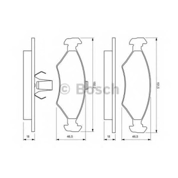 Колодки тормозные дисковые для FORD FIESTA(J3#,J5#,JA#,JB#,JV#), PUMA(EC#) / MAZDA 121(JASM,JBSM) <b>BOSCH 0 986 424 462</b>