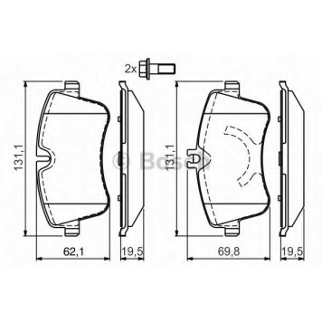 Колодки тормозные дисковые для MERCEDES C(CL203,S203,W203), CLC(CL203), CLK(A209,C209), SLK(R171) <b>BOSCH 0 986 424 517</b>