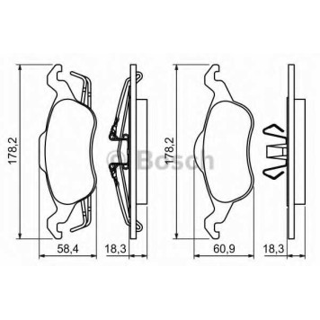 Колодки тормозные дисковые для FORD FOCUS(DA#,DAW,DBW,DFW,DNW) <b>BOSCH 0 986 494 284</b>