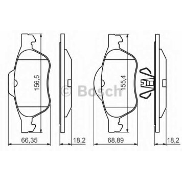 Колодки тормозные дисковые для RENAULT CLIO(BR0/1, CR0/1), MEGANE(BM0/1#, CM0/1#, EM0/1#, KM0/1#, LM0/1#), SCENIC(JM0/1#) <b>BOSCH 0 986 494 439</b>
