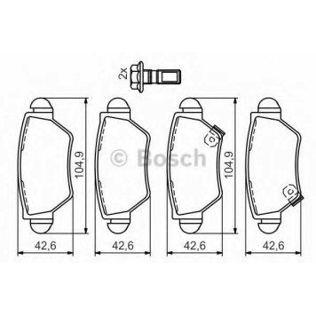 Колодки тормозные дисковые для OPEL ASTRA(F07#, F08#, F35#, F48#, F67, F69#, F70), ZAFIRA(F75#) <b>BOSCH 0 986 494 014</b>