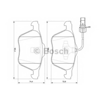 Колодки тормозные дисковые для FORD GALAXY(WGR) / VW SHARAN(7M6, 7M8, 7M9), TRANSPORTER(70XA, 70XB, 70XC, 70XD, 7DB, 7DK, 7DW) <b>BOSCH 0 986 424 777</b>