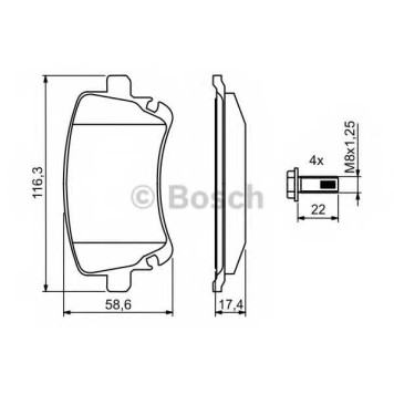 Колодки тормозные дисковые для AUDI A4, A6, A8 / VW MULTIVAN, TRANSPORTER <b>BOSCH 0 986 494 303</b>