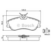 Колодки тормозные дисковые для CITROEN BERLINGO(M#,MF), XSARA(N68) / PEUGEOT 206(2A/C,2D), PARTNER(5,5F) <b>BOSCH 0 986 424 583</b>