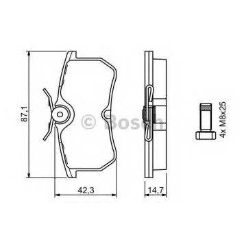 Колодки тормозные дисковые для FORD FIESTA(JD#,JH#), FOCUS(DAW,DBW,DFW,DNW) <b>BOSCH 0 986 494 011</b>