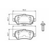 Колодки тормозные дисковые для CHEVROLET ZAFIRA / KIA VENGA / OPEL ASTRA, COMBO, MERIVA, ZAFIRA <b>BOSCH 0 986 424 646</b>