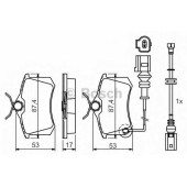 Колодки тормозные дисковые для CITROEN BERLINGO, C2, C3, C4, XSARA / PEUGEOT 1007, 307, PARTNER / VW LUPO, POLO <b>BOSCH 0 986 424 813</b>