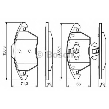 Колодки тормозные дисковые для CITROEN C4 / PEUGEOT 207, 208, 3008, 307, 308, 408, RCZ / SKODA CITIGO / VW BEETLE, JETTA, LOAD UP, UP <b>BOSCH 0 986 424 825</b>