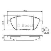 Колодки тормозные дисковые для CITROEN BERLINGO, C3, C4 AIRCROSS, C4, XSARA / PEUGEOT 1007, 206, 207, 307, PARTNER <b>BOSCH 0 986 494 038</b>