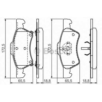 Колодки тормозные дисковые для CHRYSLER VOYAGER(RG,RS) <b>BOSCH 0 986 424 765</b>