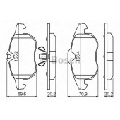 Колодки тормозные дисковые для CHEVROLET VECTRA, ZAFIRA / FIAT CROMA / OPEL ASTRA, SIGNUM, VECTRA, ZAFIRA / SAAB 9-3, 9-3X <b>BOSCH 0 986 494 044</b>