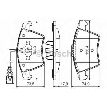 Колодки тормозные дисковые для VW MULTIVAN, TRANSPORTER <b>BOSCH 0 986 494 107</b>
