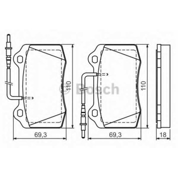 Колодки тормозные дисковые для PEUGEOT 406(8C) <b>BOSCH 0 986 424 658</b>