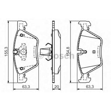Колодки тормозные дисковые для BMW 3(E90,E91,E92,E93), 5(E60,E61,F10,F11,F18), X1(E84), Z4(E89) <b>BOSCH 0 986 494 118</b>
