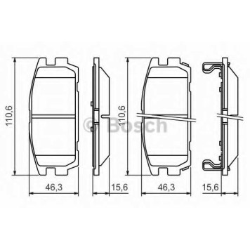 Колодки тормозные дисковые для HYUNDAI TERRACAN(HP) <b>BOSCH 0 986 494 137</b>