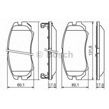Колодки тормозные дисковые для HYUNDAI COUPE(GK), ELANTRA(HD), SONATA(EF,NF), TUCSON(JM) / KIA MAGENTIS(GD,MG), SOUL(AM), SPORTAGE(JE#,KM#) <b>BOSCH 0 986 424 815</b>