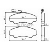 Колодки тормозные дисковые для CITROEN JUMPER(244,Z#) / FIAT DUCATO(230,230L,244,Z#) / PEUGEOT BOXER(244,Z#,ZCT#) <b>BOSCH 0 986 424 769</b>