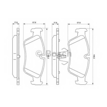 Колодки тормозные дисковые для BMW 1(E87), 3(E90) <b>BOSCH 0 986 494 096</b>