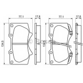 Колодки тормозные дисковые для LEXUS GX / MITSUBISHI PAJERO / TOYOTA 4 RUNNER, FJ CRUISER, FORTUNER, HILUX, LAND CRUISER 150, LAND CRUISER, SEQUOIA <b>BOSCH 0 986 494 153</b>