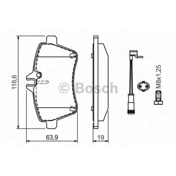 Колодки тормозные дисковые для MERCEDES A(W169) <b>BOSCH 0 986 494 087</b>