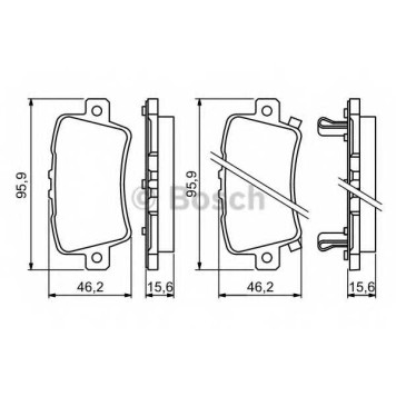 Колодки тормозные дисковые для HONDA CIVIC(FK,FN) <b>BOSCH 0 986 494 249</b>