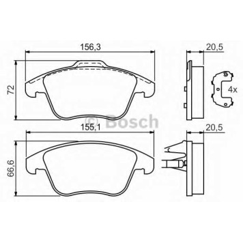 Колодки тормозные дисковые для FORD GALAXY(WA6), MONDEO(BA7), S-MAX(WA6) / LAND ROVER FREELANDER(FA#,LF#) <b>BOSCH 0 986 494 169</b>