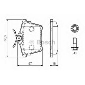 Колодки тормозные дисковые для CITROEN C5(RD#,RE#,TD#) / PEUGEOT 407(6C#,6D#,6E#), 607(9D,9U) <b>BOSCH 0 986 494 095</b>