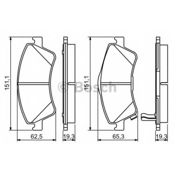 Колодки тормозные дисковые для TOYOTA AURIS, AVENSIS, COROLLA, VERSO <b>BOSCH 0 986 494 187</b>