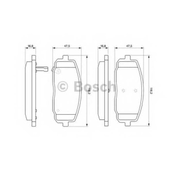 Колодки тормозные дисковые для HYUNDAI i10(PA) / KIA PICANTO(BA) <b>BOSCH 0 986 494 064</b>