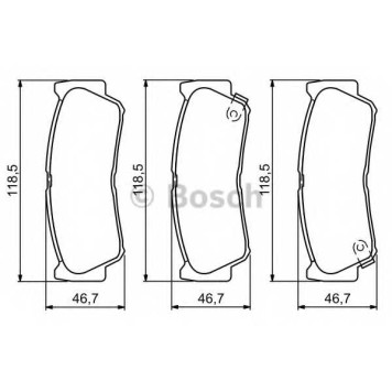 Колодки тормозные дисковые для HYUNDAI H-1, SANTA FE(CM,SM) <b>BOSCH 0 986 494 230</b>