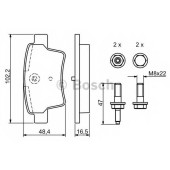Колодки тормозные дисковые для CITROEN C4(UA#,UD#) <b>BOSCH 0 986 494 199</b>
