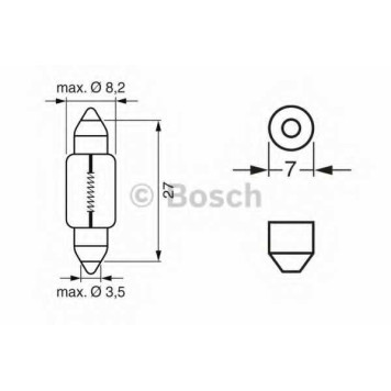 Лампа накаливания 24В 3Вт BOSCH 1 987 302 528