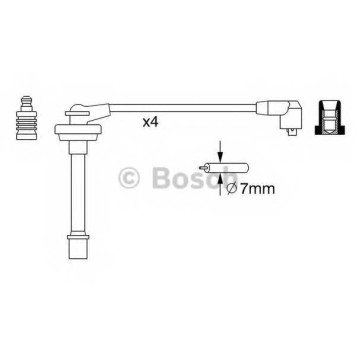 Комплект проводов зажигания BOSCH 0 986 357 278