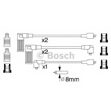 Комплект проводов зажигания BOSCH 0 986 356 846
