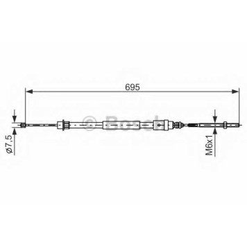 Трос стояночной тормозной системы BOSCH 1 987 477 572