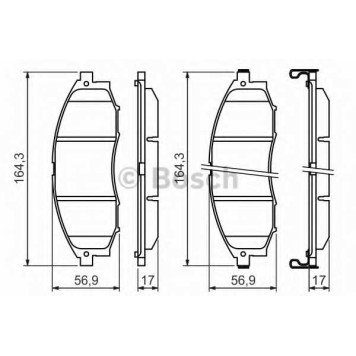 Колодки тормозные дисковые для NISSAN NAVARA(D22), PICKUP(D22) <b>BOSCH 0 986 494 152</b>