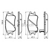 Колодки тормозные дисковые для HYUNDAI ATOS PRIME(MX), ATOS(MX) <b>BOSCH 0 986 494 155</b>