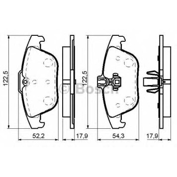 Колодки тормозные дисковые для MERCEDES C(C204,S204,W204), E(A207,C207), GLK(X204) <b>BOSCH 0 986 494 162</b>