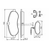 Колодки тормозные дисковые для CITROEN JUMPY / FIAT SCUDO(270, 272) / PEUGEOT EXPERT(VF3A#, VF3U#, VF3V#, VF3X#) <b>BOSCH 0 986 494 163</b>