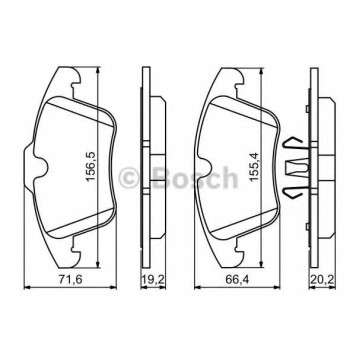 Колодки тормозные дисковые для LAND ROVER RANGE ROVER EVOQUE(LV) / VOLVO S60, S80(AS), V60, V70(BW), XC70 <b>BOSCH 0 986 494 246</b>