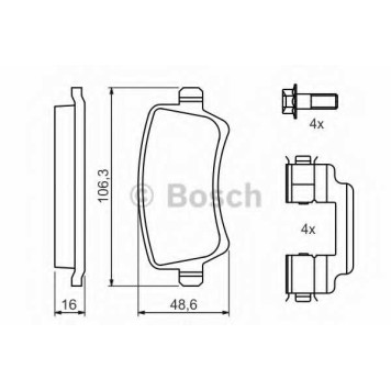 Колодки тормозные дисковые для FORD GALAXY(WA6), S-MAX(WA6) / LAND ROVER RANGE ROVER EVOQUE(LV) / VOLVO S60, S80(AS), V60, XC60 <b>BOSCH 0 986 494 213</b>