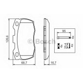 Колодки тормозные дисковые для LAND ROVER DEFENDER(LD,LD#) <b>BOSCH 0 986 494 291</b>